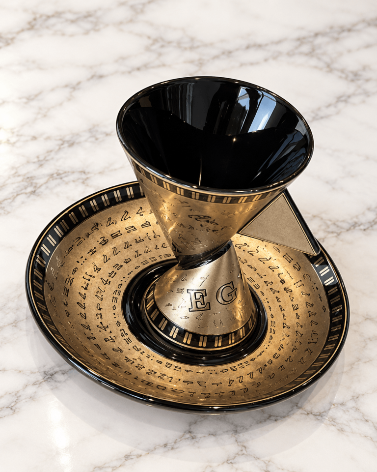 Antik Mısır Küçük Kahve Fincanı ve Tabağı Seti VIII