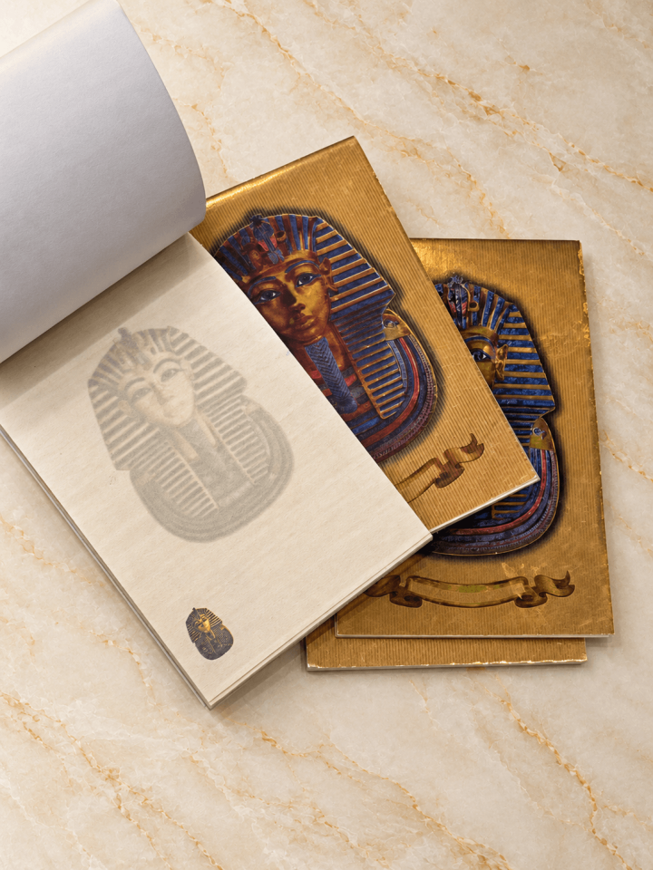 Tutankhamun Motifli Çizgisiz Küçük Not Nefteri