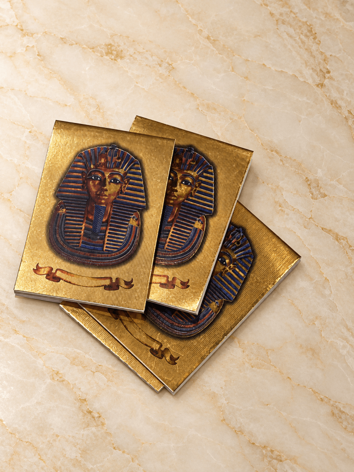 Tutankhamun Motifli Çizgisiz Küçük Not Nefteri