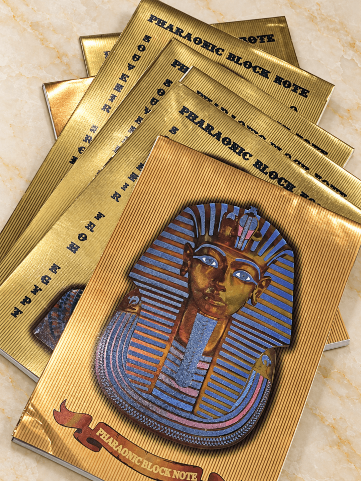 Tutankhamun Motifli Çizgisiz Küçük Not Nefteri