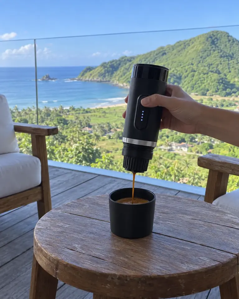 Taşınabilir Şarjlı Espresso Makinesi – Kapsül ve Öğütülmüş Kahve Uyumlu Özel Taşıma Çantalı