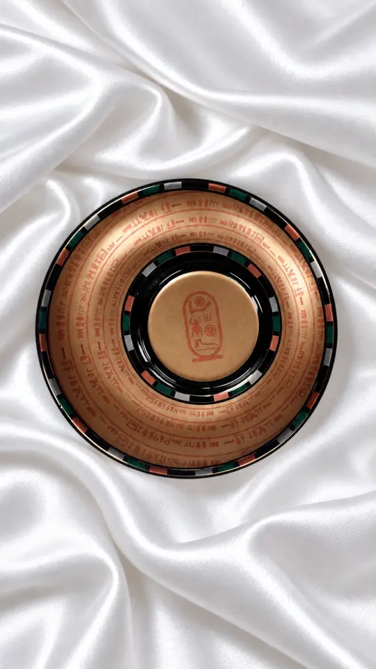 Antik Mısır Firavun Desenli Çift Yönlü Kahve Fincan Seti Gold Siyah Detaylı -  Single Shot Duble Boyutlu